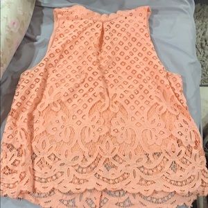 Peach lace tank top